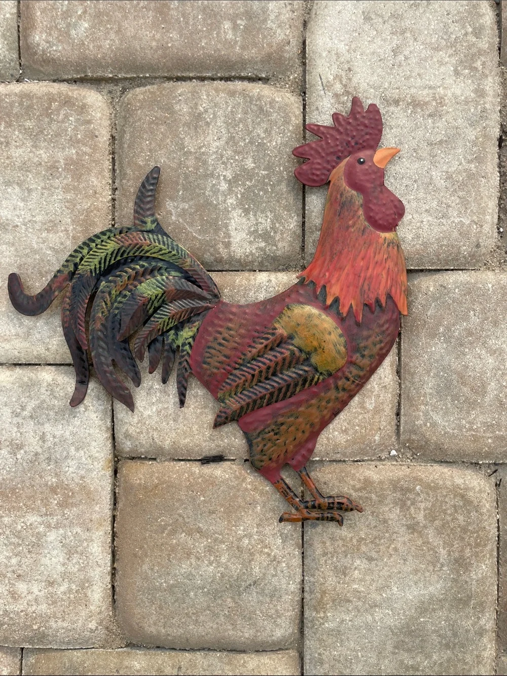 Rustic Metal Rooster Wall Decor Trio - Approx. 12.5”x10” Each Piece